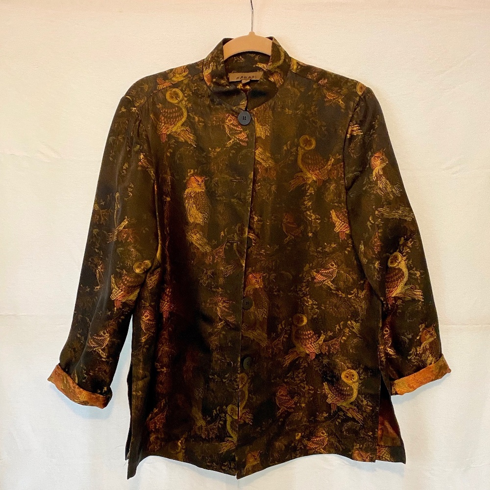fantastic Harari elegant silk jacket long sleeved nehru high neck.